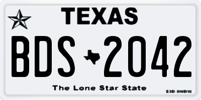 TX license plate BDS2042