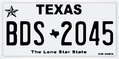 TX license plate BDS2045