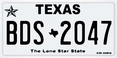 TX license plate BDS2047