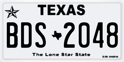 TX license plate BDS2048