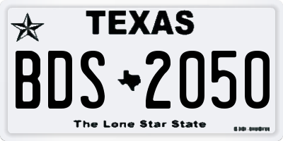 TX license plate BDS2050