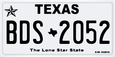 TX license plate BDS2052