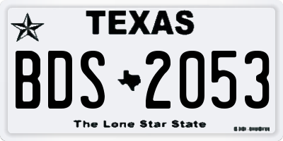 TX license plate BDS2053