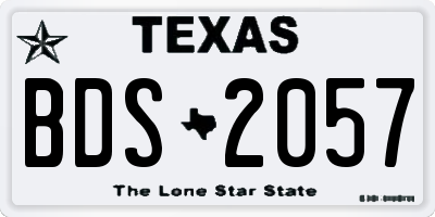 TX license plate BDS2057