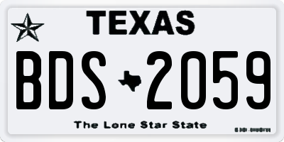 TX license plate BDS2059