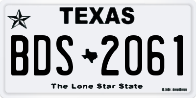 TX license plate BDS2061