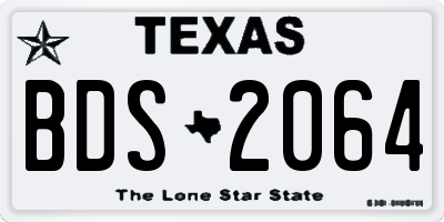 TX license plate BDS2064
