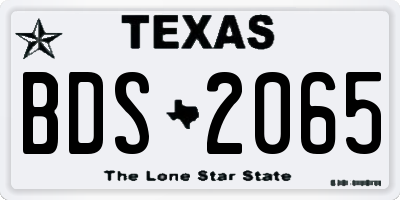 TX license plate BDS2065