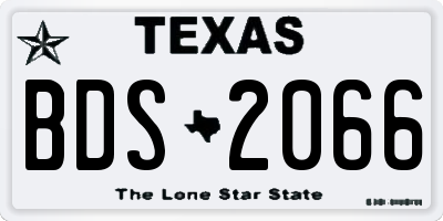 TX license plate BDS2066