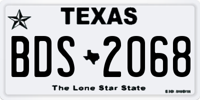 TX license plate BDS2068