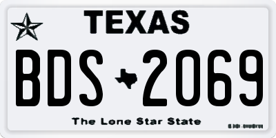 TX license plate BDS2069