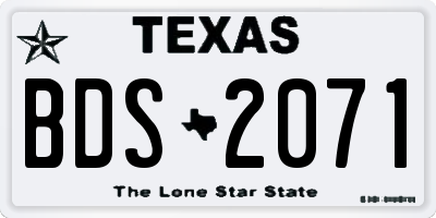 TX license plate BDS2071