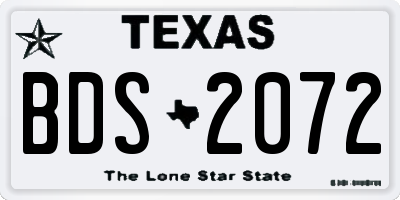 TX license plate BDS2072