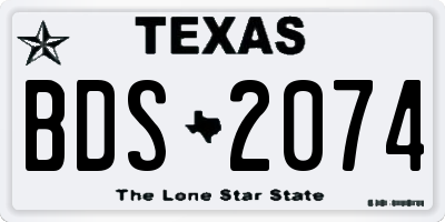 TX license plate BDS2074