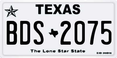 TX license plate BDS2075