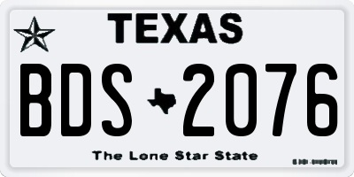 TX license plate BDS2076