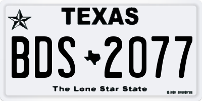 TX license plate BDS2077