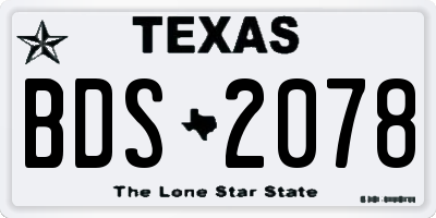TX license plate BDS2078
