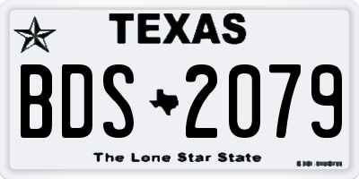 TX license plate BDS2079