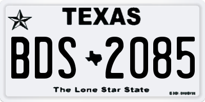 TX license plate BDS2085