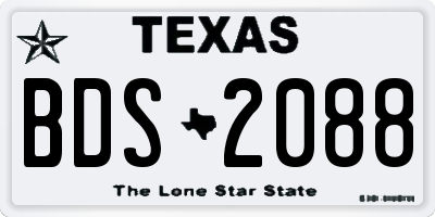 TX license plate BDS2088