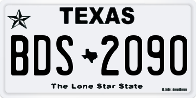 TX license plate BDS2090