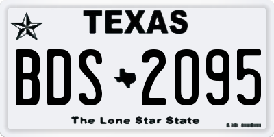 TX license plate BDS2095