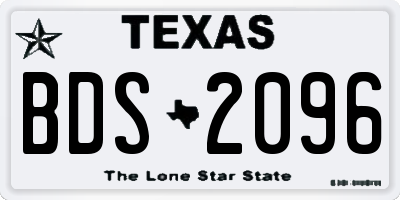TX license plate BDS2096
