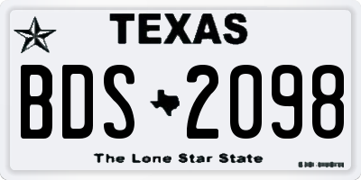TX license plate BDS2098