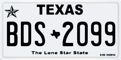 TX license plate BDS2099