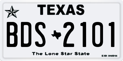 TX license plate BDS2101