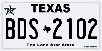 TX license plate BDS2102