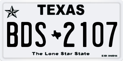 TX license plate BDS2107