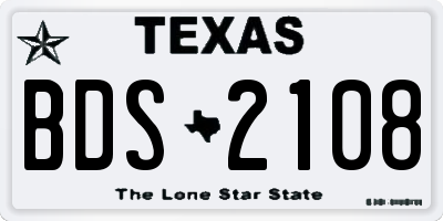 TX license plate BDS2108