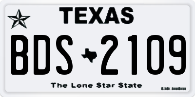 TX license plate BDS2109