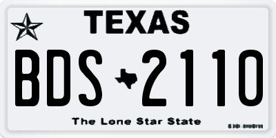TX license plate BDS2110