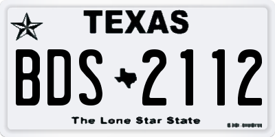 TX license plate BDS2112