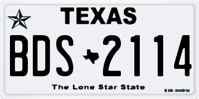 TX license plate BDS2114