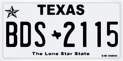 TX license plate BDS2115