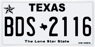 TX license plate BDS2116