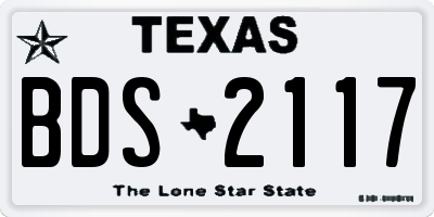 TX license plate BDS2117