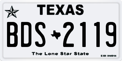 TX license plate BDS2119