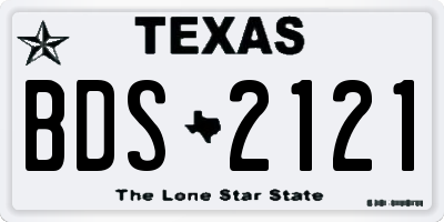 TX license plate BDS2121