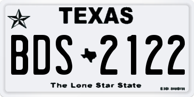TX license plate BDS2122