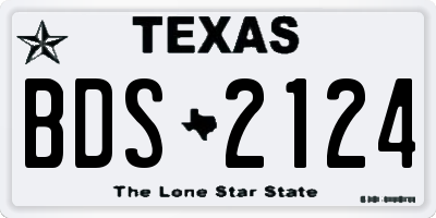 TX license plate BDS2124