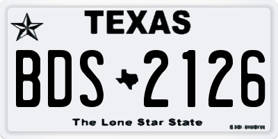 TX license plate BDS2126