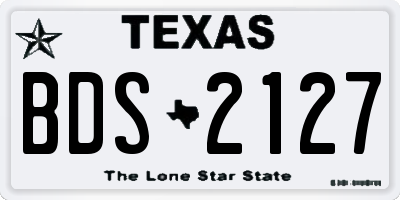 TX license plate BDS2127