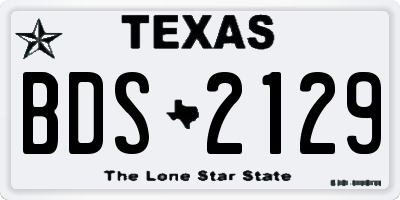 TX license plate BDS2129