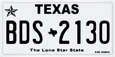 TX license plate BDS2130
