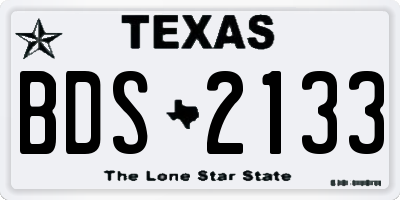 TX license plate BDS2133